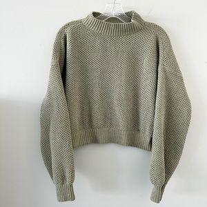 Hollister Green Knit Mock Neck Pullover Sweater Size XS